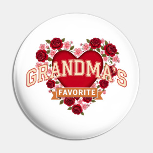 Grandma's Favorite Floral Heart Pin