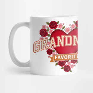 Grandma's Favorite Floral Heart Mug