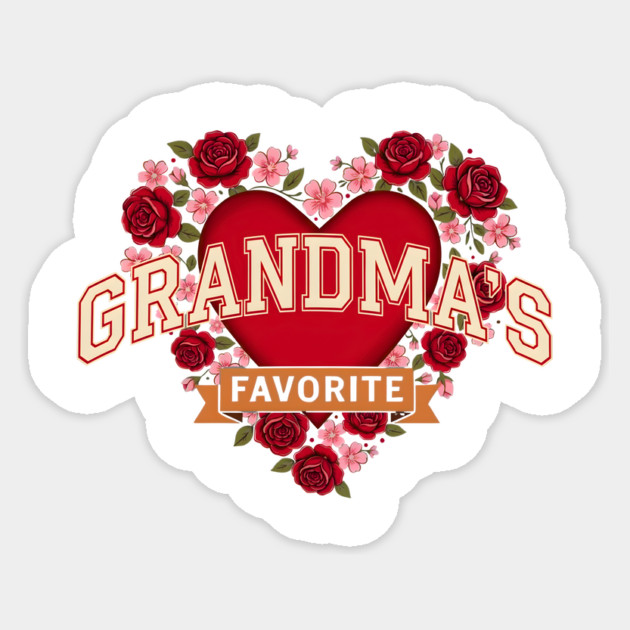 Grandma's Favorite Floral Heart Sticker by ArtistTee ⭐⭐⭐⭐⭐