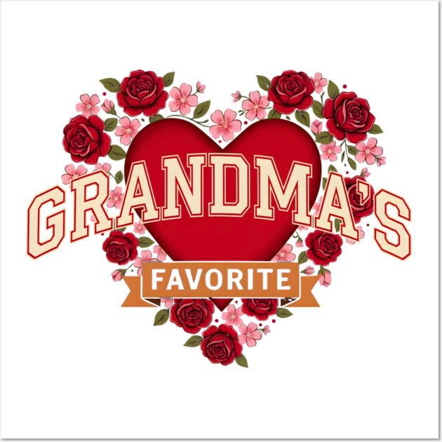 Grandma's Favorite Floral Heart Wall Art by ArtistTee ⭐⭐⭐⭐⭐