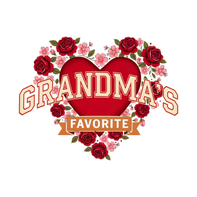 Grandma's Favorite Floral Heart by ArtistTee ⭐⭐⭐⭐⭐