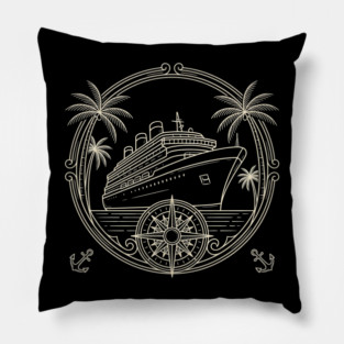 Cruise Ship Adventure Travel Nautical Pillow
