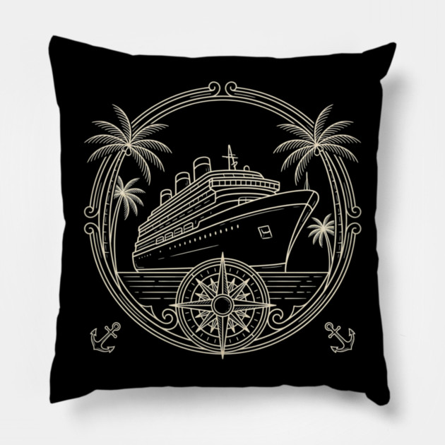 Cruise Ship Adventure Travel Nautical Pillow by ArtistTee ⭐⭐⭐⭐⭐