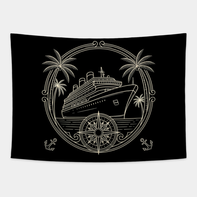 Cruise Ship Adventure Travel Nautical Tapestry by ArtistTee ⭐⭐⭐⭐⭐
