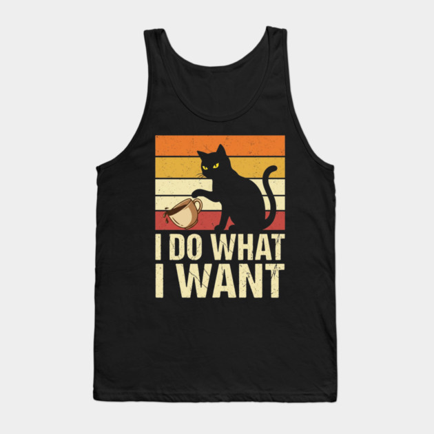 I Do What I Want Cat Coffee Humor Tank Top by ArtistTee ⭐⭐⭐⭐⭐