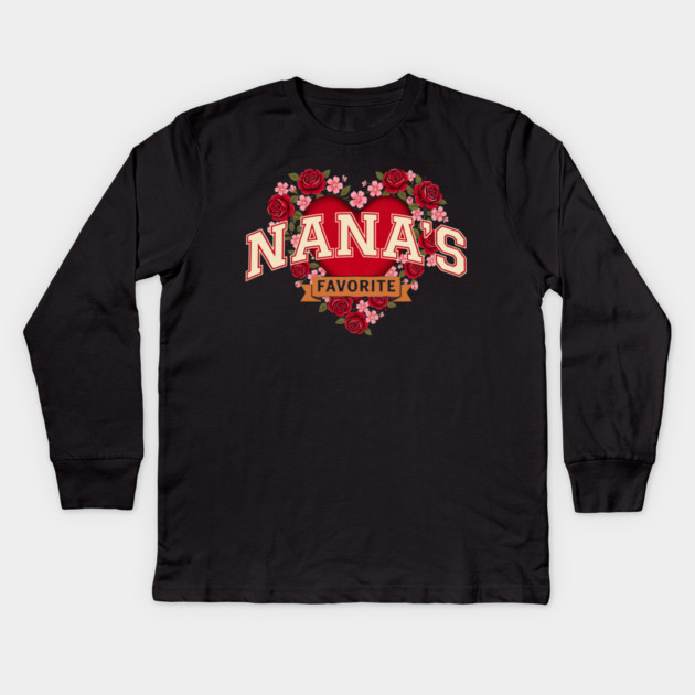 Nana's Favorite Grandmother Gift Kids Long Sleeve T-Shirt by ArtistTee ⭐⭐⭐⭐⭐