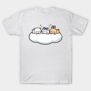 Chiikawa Sleeping on a Cloud – Cute Kawaii Friends Illustration T-Shirt