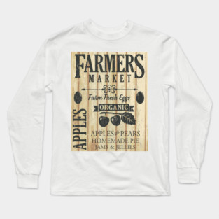 Vintage Farm market Sign #4 Long Sleeve T-Shirt