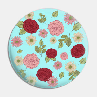 Vintage Roses Pattern Pin
