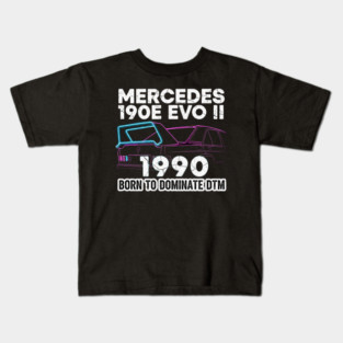 Mercedes 190E Evo II Neon Car Kids T-Shirt