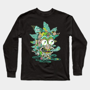 Rick Sanchez Psychedelic Doodle Collage Long Sleeve T-Shirt