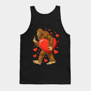 Bigfoot Valentines Day Heart Funny Sasquatch Lovers Tank Top
