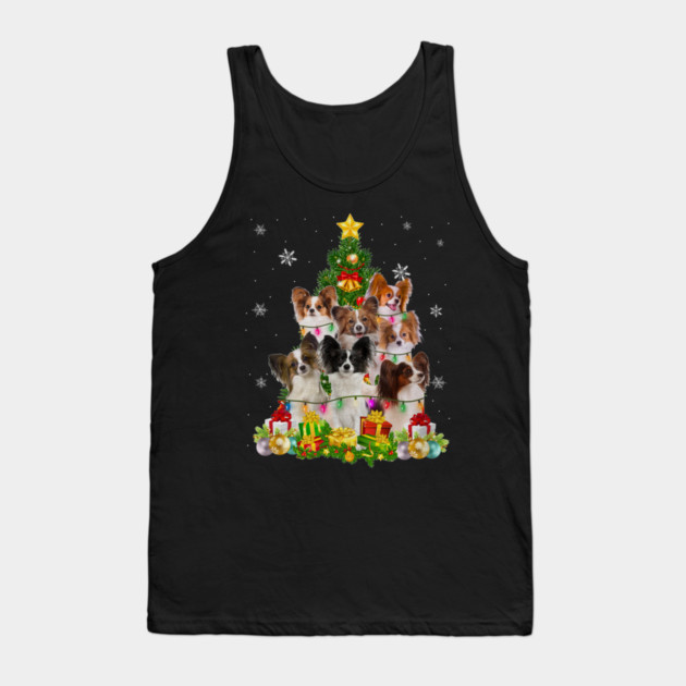 Funny Papillon Christmas Tree Funny Dog Lover Tank Top by yangho