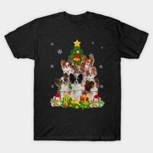 Funny Papillon Christmas Tree Funny Dog Lover T-Shirt