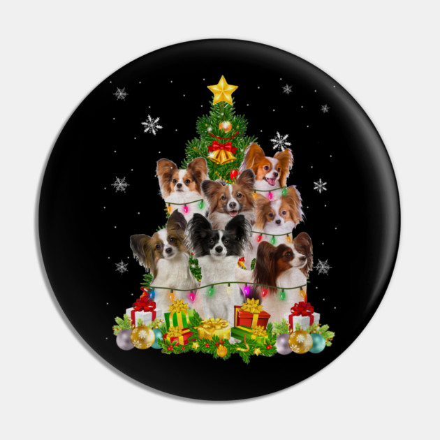 Funny Papillon Christmas Tree Funny Dog Lover Pin by yangho