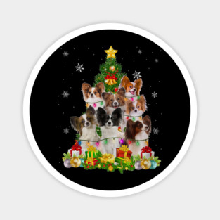 Funny Papillon Christmas Tree Funny Dog Lover Magnet