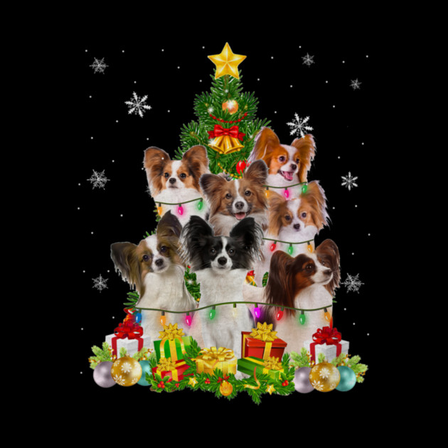 Funny Papillon Christmas Tree Funny Dog Lover by yangho