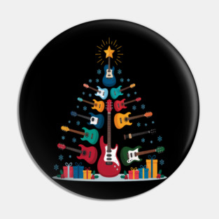 Guitar Christmas Tree Pin