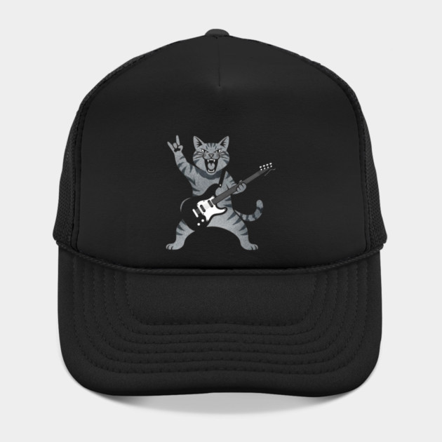 Funny Cat Playing Guitar Rock and Roll Gifts Men Women Kids by shirtlux