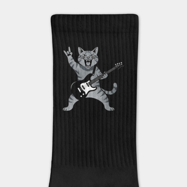 Funny Cat Playing Guitar Rock and Roll Gifts Men Women Kids by shirtlux
