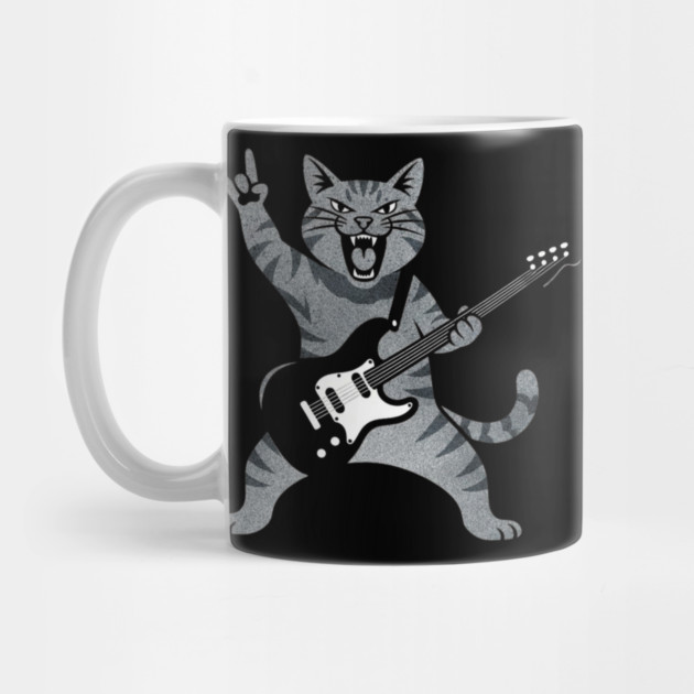 Funny Cat Playing Guitar Rock and Roll Gifts Men Women Kids by shirtlux