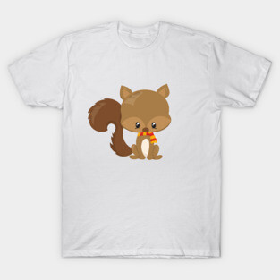 Cute Squirrel, Baby Squirrel, Squirrel With Scarf T-Shirt