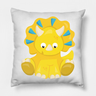 Cute Dinosaur, Baby Dinosaur, Dino, Triceratops Pillow