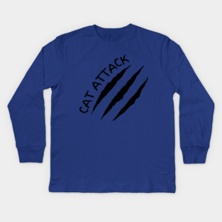 Cat Attack Scratch Claw Marks Feline Warning Kids Long Sleeve T-Shirt