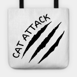 Cat Attack Scratch Claw Marks Feline Warning Tote