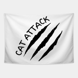 Cat Attack Scratch Claw Marks Feline Warning Tapestry