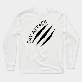 Cat Attack Scratch Claw Marks Feline Warning Long Sleeve T-Shirt
