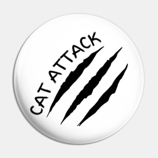 Cat Attack Scratch Claw Marks Feline Warning Pin