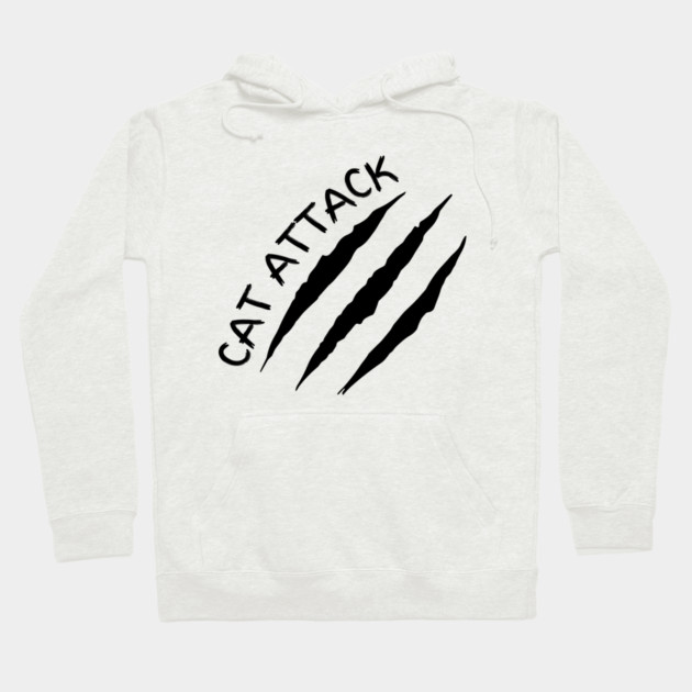 Cat Attack Scratch Claw Marks Feline Warning Hoodie by Creatifly Graphic Tees