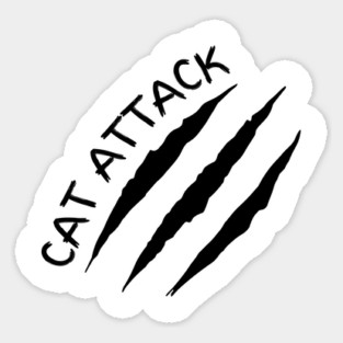 Cat Attack Scratch Claw Marks Feline Warning Sticker