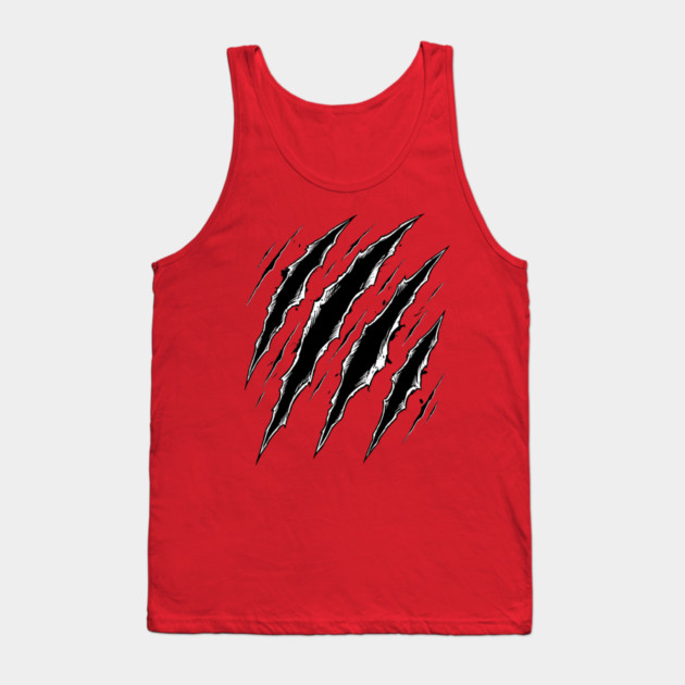 Cat Attack Claw Marks Slash Ripped Scratch Grunge Tank Top by Creatifly Graphic Tees