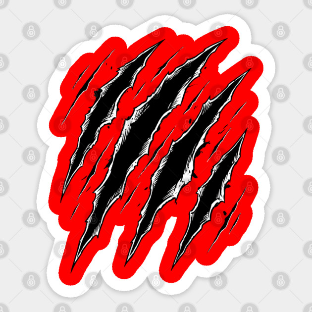 Cat Attack Claw Marks Slash Ripped Scratch Grunge Sticker by Creatifly Graphic Tees