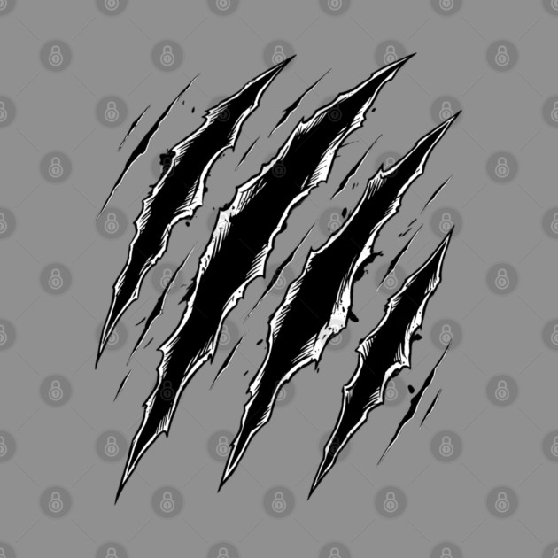 Cat Attack Claw Marks Slash Ripped Scratch Grunge by Creatifly Graphic Tees