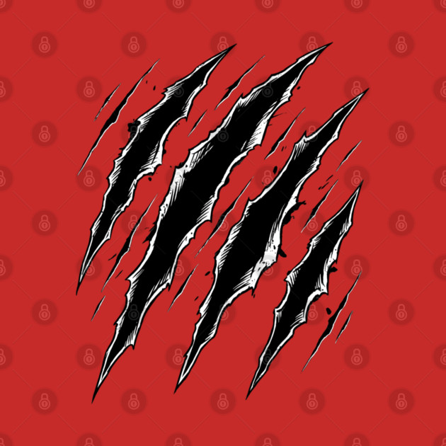 Cat Attack Claw Marks Slash Ripped Scratch Grunge by Creatifly Graphic Tees