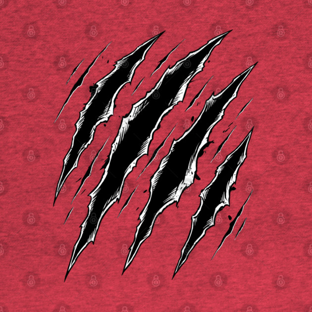 Cat Attack Claw Marks Slash Ripped Scratch Grunge by Creatifly Graphic Tees