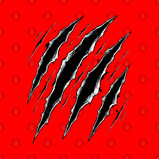 Cat Attack Claw Marks Slash Ripped Scratch Grunge by Creatifly Graphic Tees