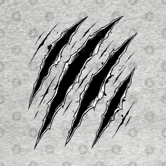 Cat Attack Claw Marks Slash Ripped Scratch Grunge by Creatifly Graphic Tees