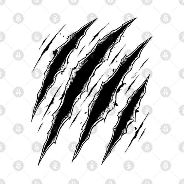 Cat Attack Claw Marks Slash Ripped Scratch Grunge by Creatifly Graphic Tees