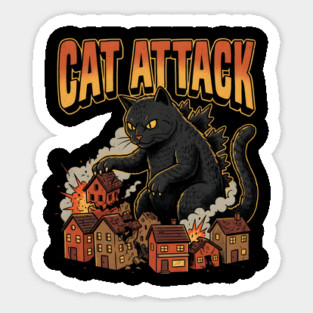 Cat Attack Giant Catzilla Cat Comic Monster Magnet
