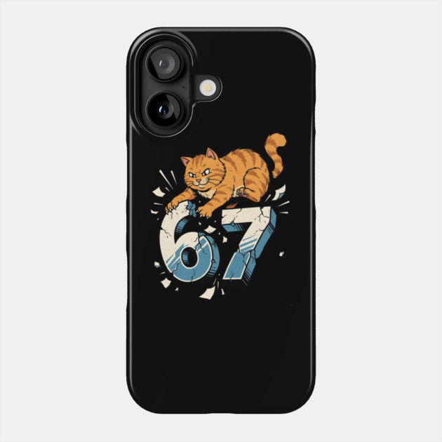 Cat Attack 67 Phone Case by Creatifly Graphic Tees