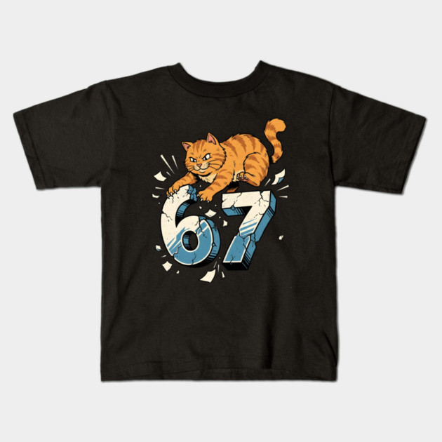 Cat Attack 67 Kids T-Shirt by Creatifly Graphic Tees