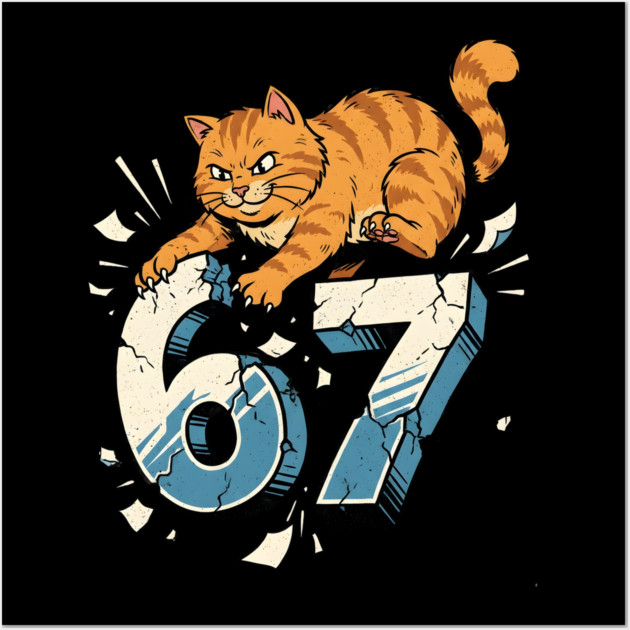 Cat Attack 67 Wall Art by Creatifly Graphic Tees