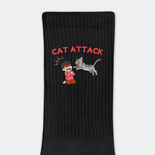 Cat Attack Panic by Creatifly Graphic Tees
