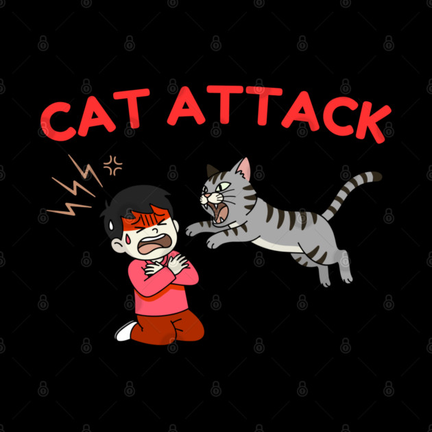 Cat Attack Panic by Creatifly Graphic Tees