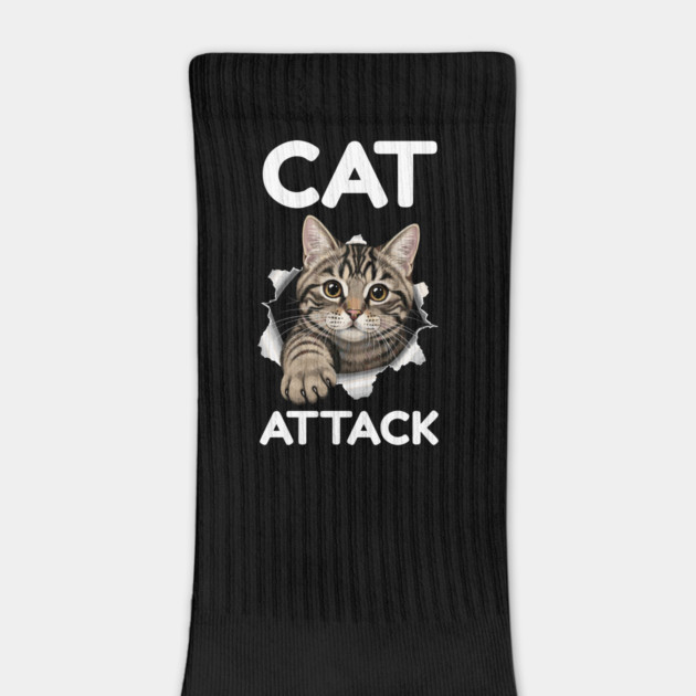 Cat Attack Tabby Peekaboo by Creatifly Graphic Tees