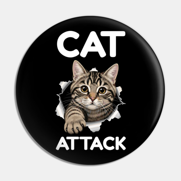 Cat Attack Tabby Peekaboo Pin by Creatifly Graphic Tees